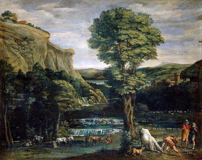 Domenico Zampieri Landscape with Hercules and Achelous, Norge oil painting art